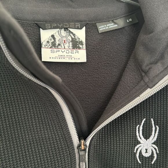 Spyder Men’s Outbound Black Jacket Outdoors Performance Fleece Lined Size L EUC - Picture 7 of 14